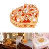 Romance Heart Shaped Metal Jewelry Storage Box Decorated With Diamonds And Pearls