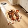 Soft Imitation Cashmere Rug Christmas Entrance Mat, Santa Claus Entryway Rug, Non-Slip Indoor Decoration for Kitchen Bathroom Home Xmas Holiday Decor
