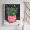DIY 5D Diamond Art Kit Cosmic Potted Plant Pattern Rhinestone Canvas Painting for Modern Bedroom Living Room Wall Decor Full Drill Set