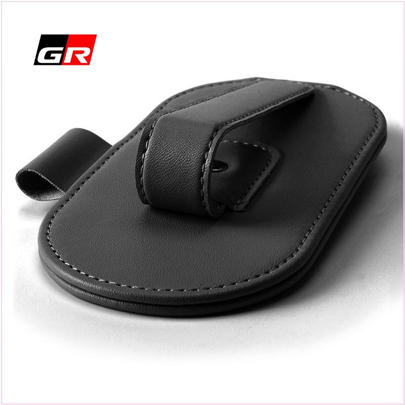 Leather Car Glasses Clip Sun Visor Multi-function Sunglasses Clip for TOYOTA TRD GR Chr Corolla Yaris Rav4 E150 E120 Land Cruiser