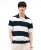 CHASECULT Men'S Striped Collared Short Sleeve T-Shirt - Green