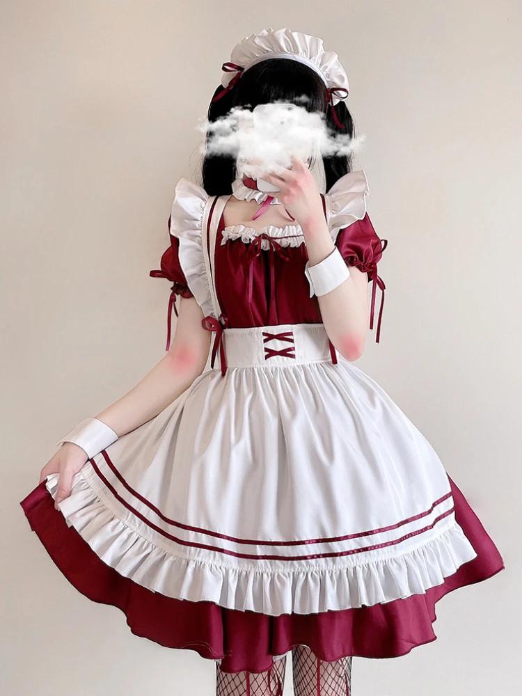 New Year Maid Lolita Dress Christmas Waitress Cosplay Party Costumes Birthday Apparel Sexy RolePlay Chemise Animation Stage Wear