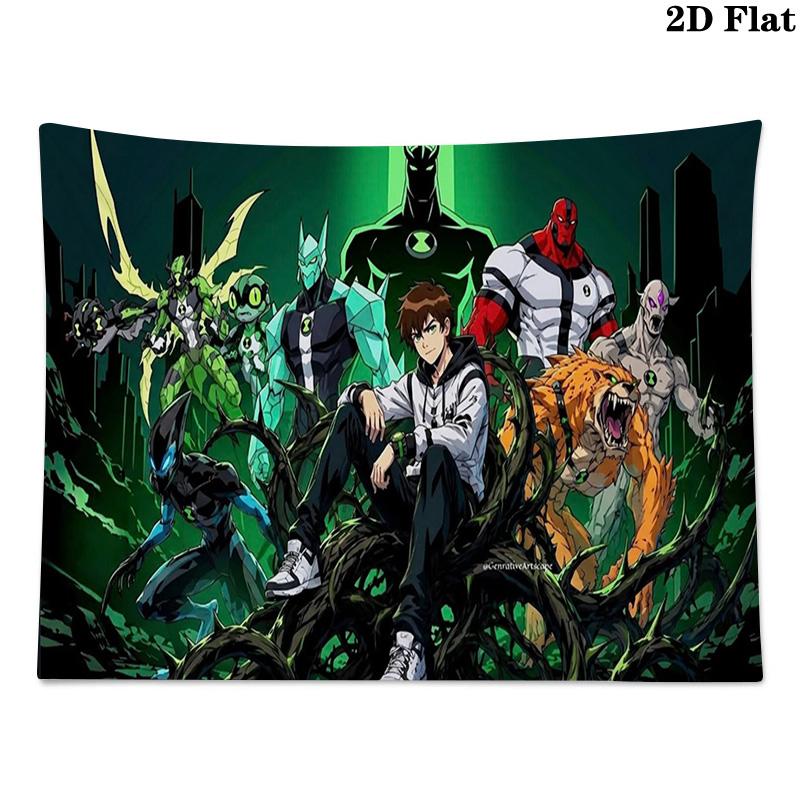 Ben 10 Wall Tapestry Aesthetic Wall Hanging Printed Fabric Blanket Decorative Tapestries for Bedroom Living Room Home Decor