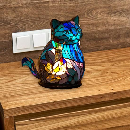 Bunt gebeiztes Harz-Tier-Nachtlicht, Katze, Pferd, Elefant, Delphin, Löwe, Hahn, Eule, Wolf, Form, Tischlampe, Heimdekoration