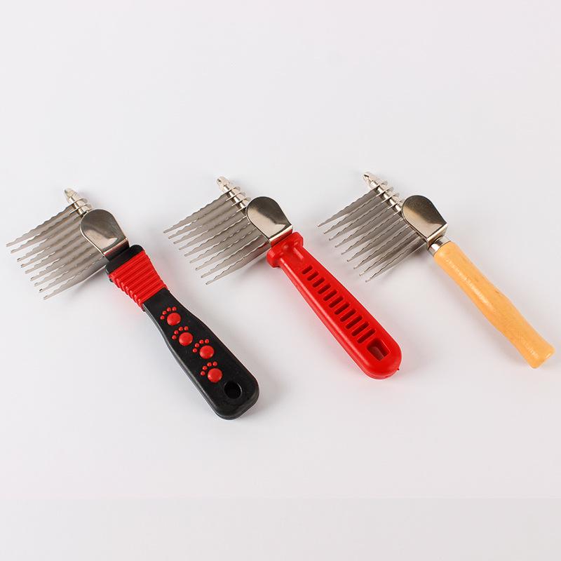 Pet Hair Removal Brush & Flea Comb with Stainless Steel Needles for Cats & Dogs