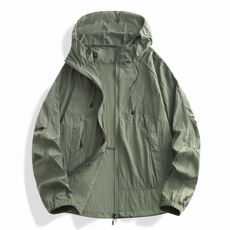 Upf100 Ice Silk Sun Protection Clothing for Men and Women, Outdoor Anti-Uv Summer Lightweight Sun Protection Clothing Hooded Jacket