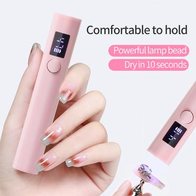 Mini Nail Dryer Lamp Rechargeable Nail Light USB UV LED Timed Display Nail Art Tool Home Travel Use For Curing All Nail Gel