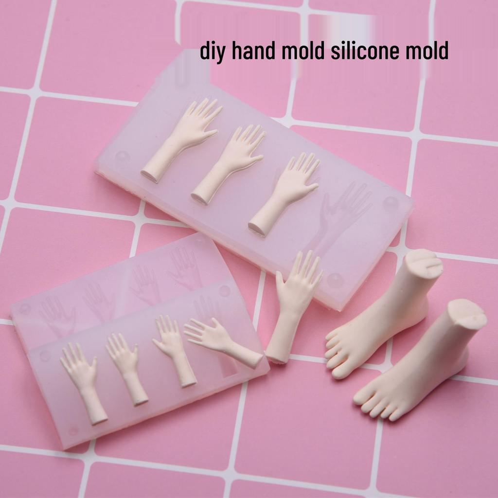 DIY Ultra-Light Polymer Clay Hand Mold: Silicone Palm Mold for Resin, Fondant, and Stone Powder.