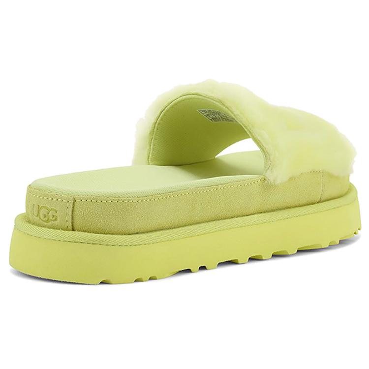 UGG Laton Fur Slide Yellow Slippers Women's 1111236-MRT
