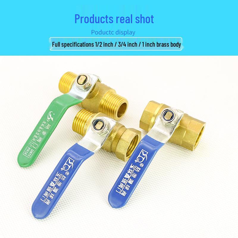 Thickened All-Copper Ball Valve, 4/6-inch, Male/Female Thread, Long Handle