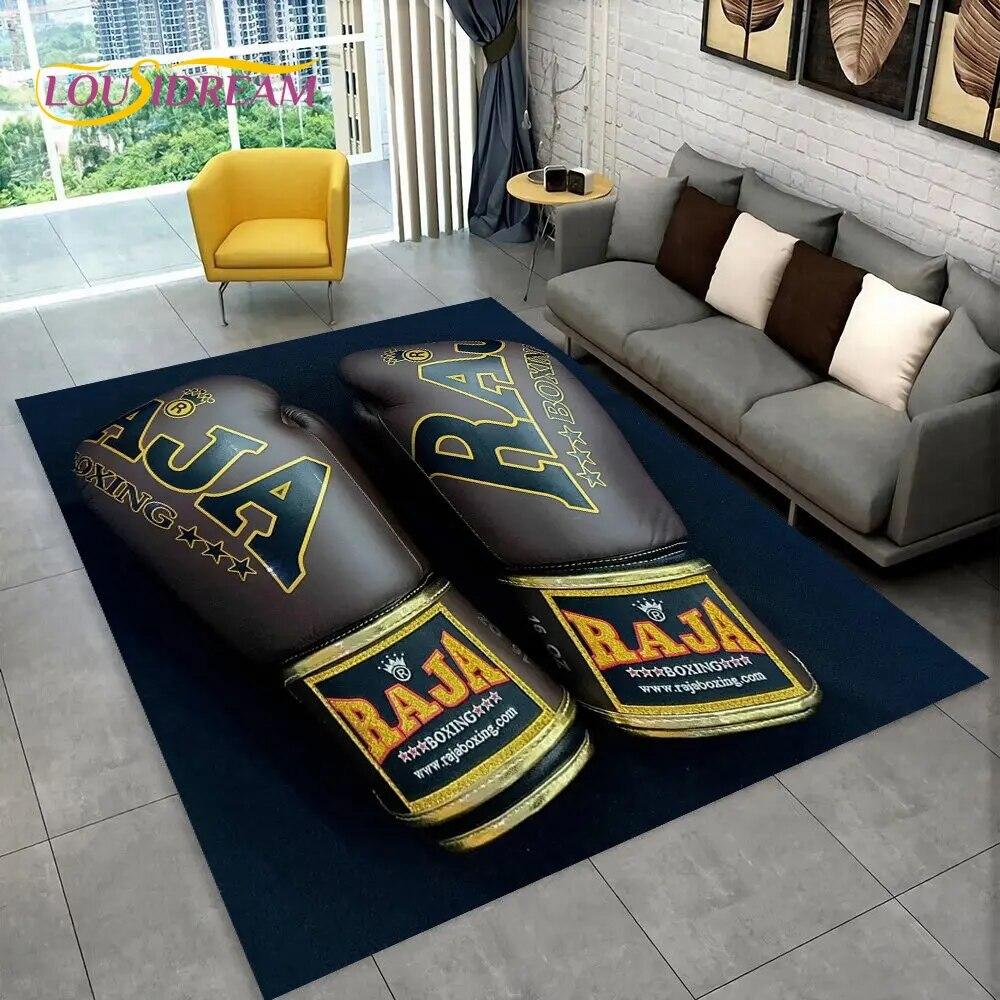 3D Boxing Gloves Boxer Fight  Area Rug Large,Carpet Rug for Living Room Bedroom Sofa Doormat Decoration,kids Non-slip Floor Mat