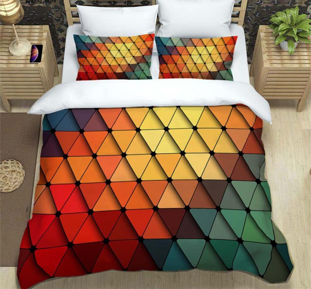 3D Modern Abstract Geometric Minimalist Printed Bedding Queen Bedding Set King Size Bedding Set Soft And Comfortable Breathable
