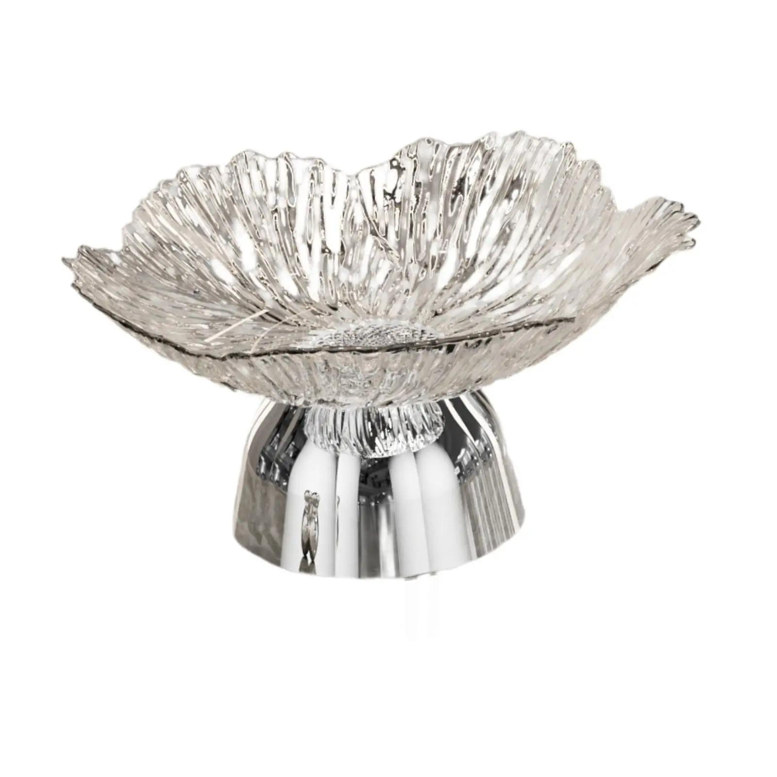 

Елегантний піднос для закусок Тарілка для фруктів та десертів Овальний Акриловий Цукерниця Фруктовниця Піднос для торта для Кухні Вітальні Настільний декор срібний