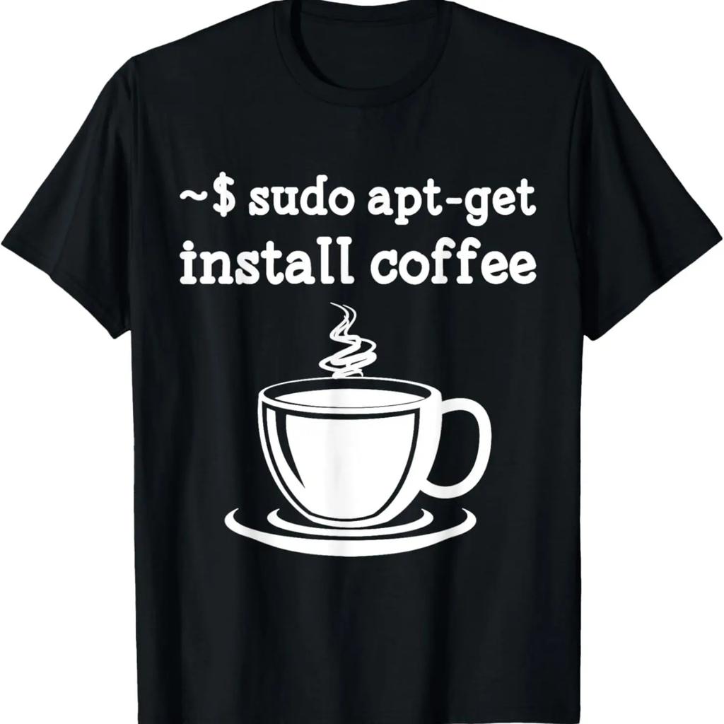 Linux Sudo Apt-Get Install Coffee T-Shirt