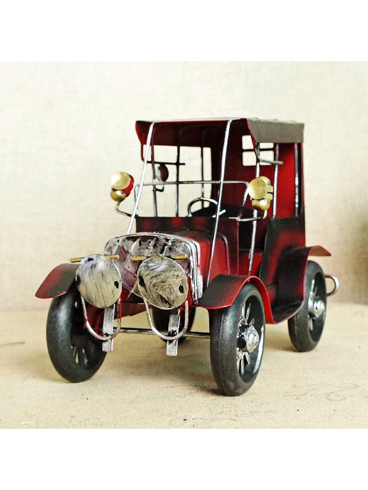 

Винтажное Железное Искусство Модель Старого Автомобиля Ремесло Настольное Украшение Игрушка Коллекция Подарок Дом Спальня Рабочий стол Мини-Автомобиль Рукоделие Украшение красный