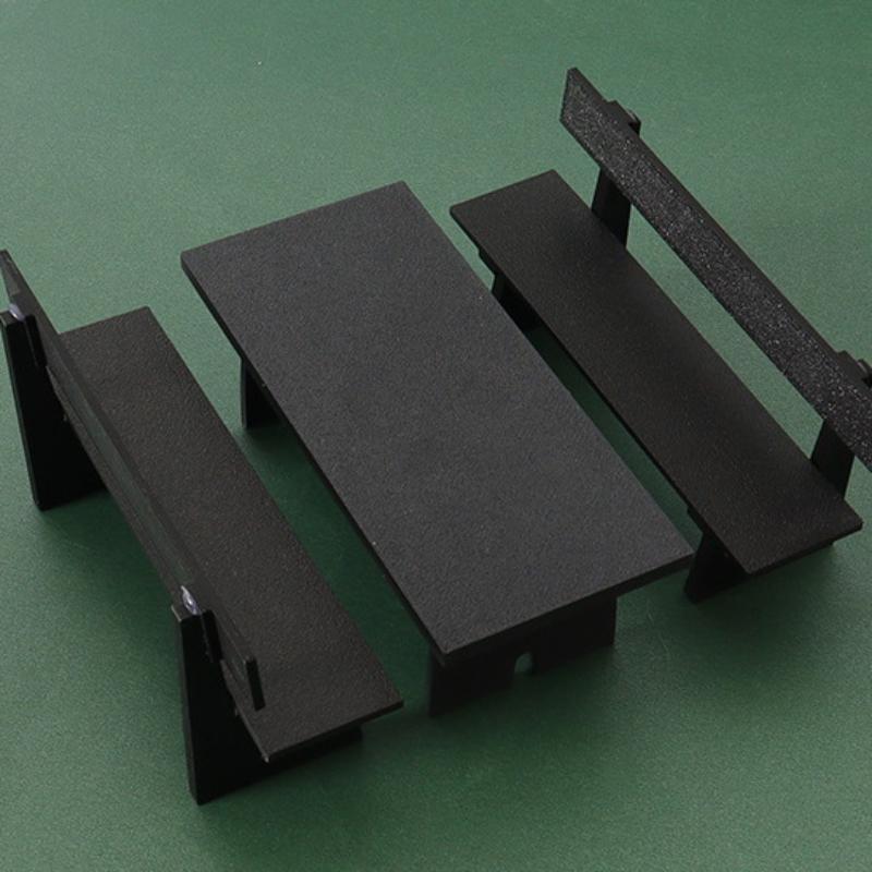1 Piece Dollhouse Miniature Black Table And Chair Furniture Model Scene Decoration Props Doll House Accessories