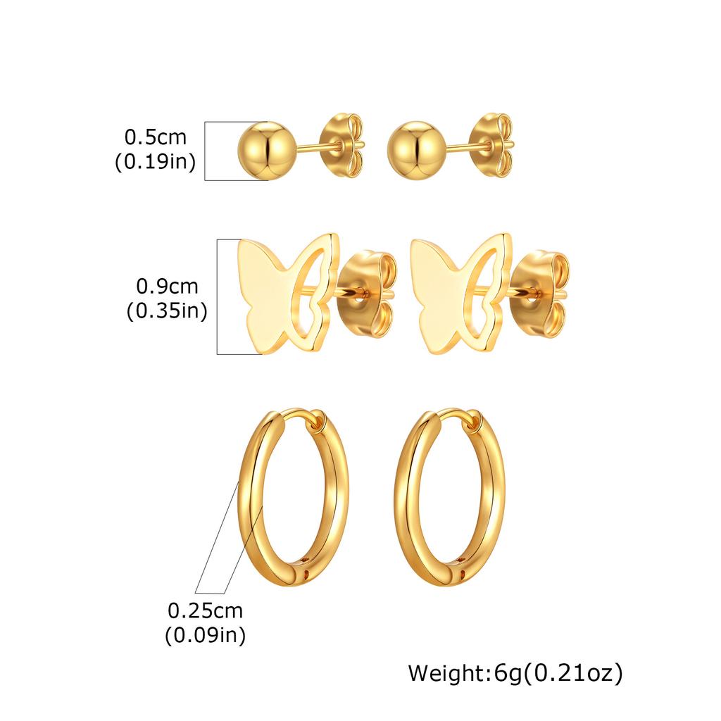 Set Hoops, Stainless Steel Hoop Earrings for Women, Geometric Round Square Huggies Hoops Earrings Cartilage Punk Jewelry