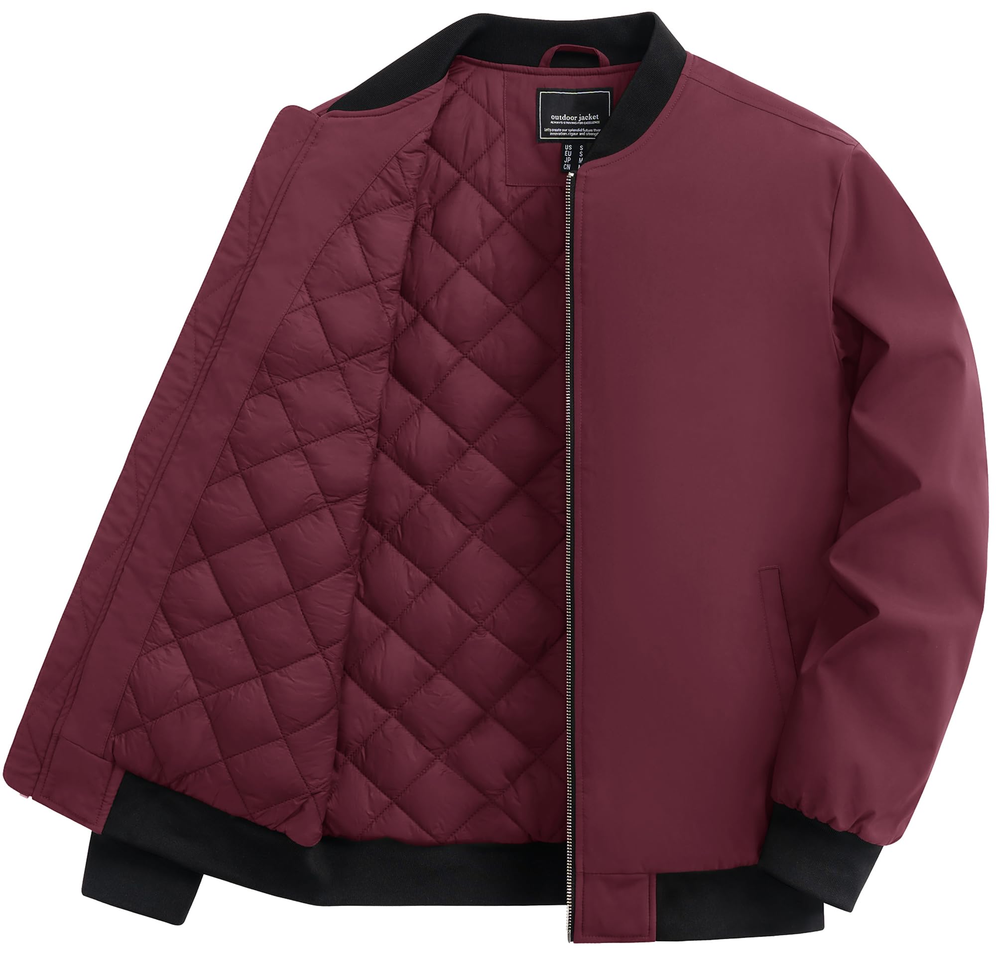 

TACAVSEN Men s Lightweight Bomber Jacket, Full-Zip, Water-Repellent, Perfect for Golf, Bike, and Casual Wear. Stylish and Stylish in Solid Colors.