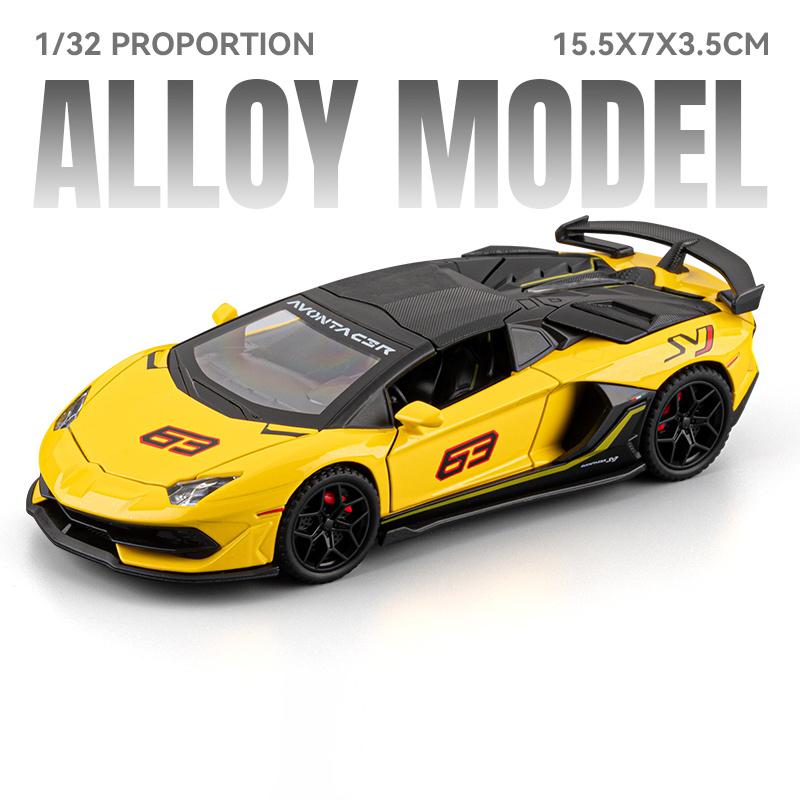 1:32 Aventador SVJ63 Super Sports Car Alloy Metal Diecast Model Car High Simulation Collectible Miniatures Home Decoration Gifts
