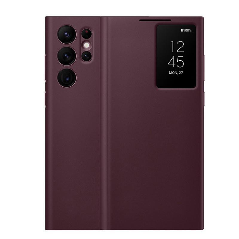 

Подходит для S24ultra Flip Чехол для мобильного телефона Кошелек Официальный S25 Умный защитный чехол S24 Кожаный чехол для карт Galaxy S22 Ultra (chip smart)