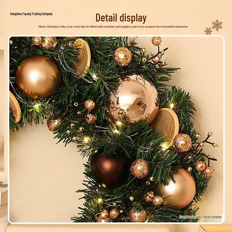 Christmas Rattan Wreath Ornament: Upside Down Door & Wall Hanging for Festive Decor & Photography