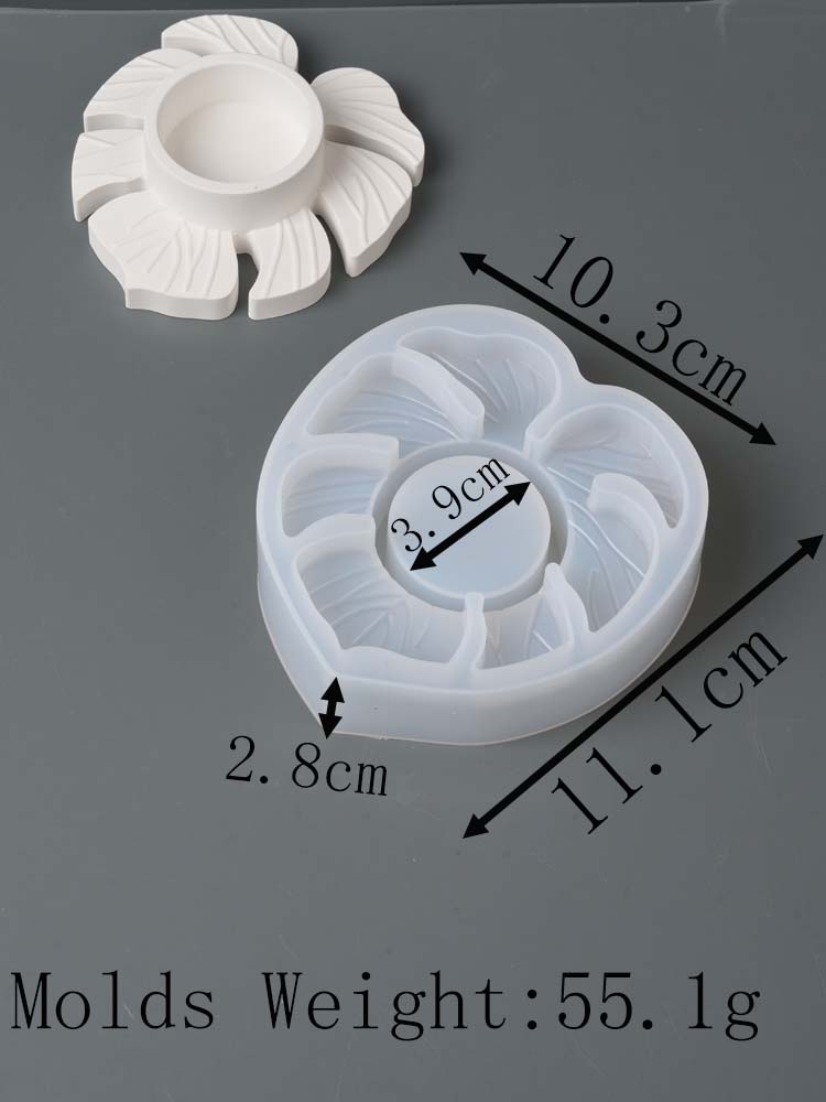 Leaves Candlestick Silicone Mold DIY Handmade Leaf Tealight Candle Holder Plaster Concrete Resin Craft Casting Molds Home Decor