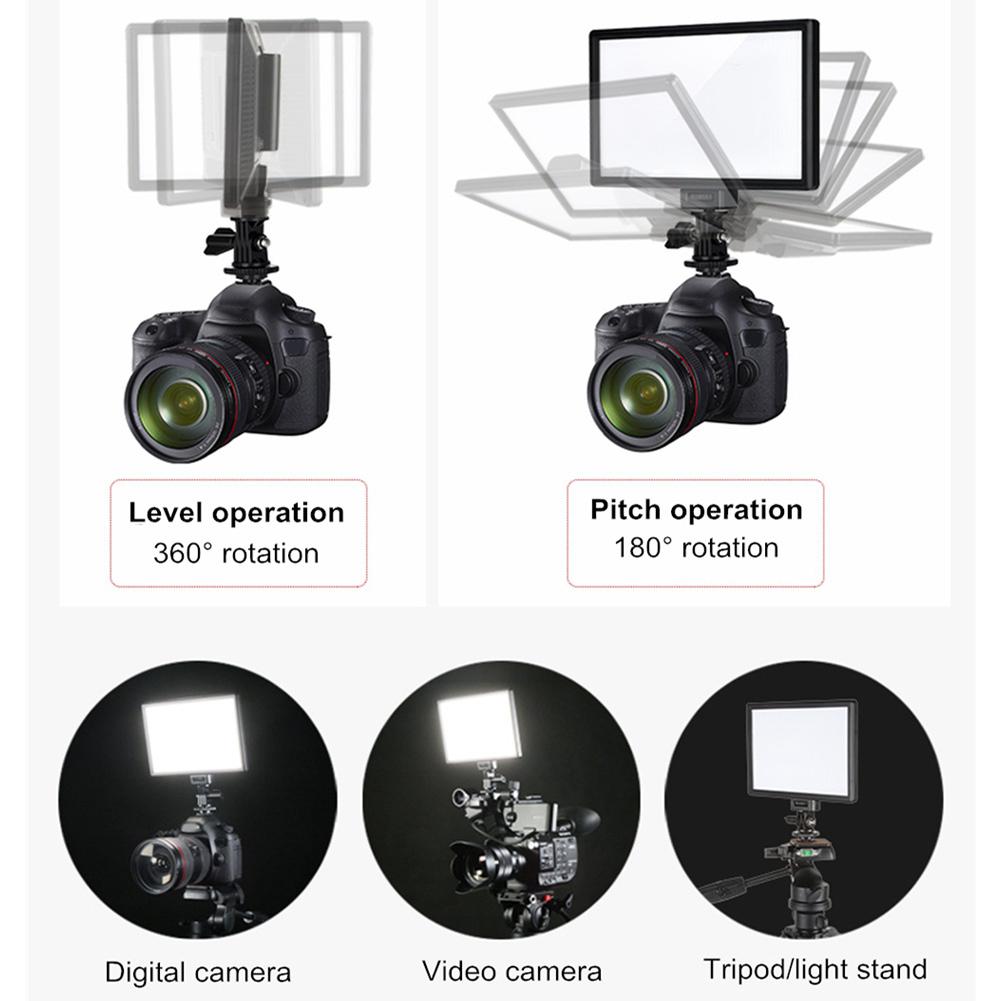 L116T Plastic High Color Rendering Index Ultrathin Lightweight SLR LED Photograph Fill Light for Indoor Outdoor Shooting