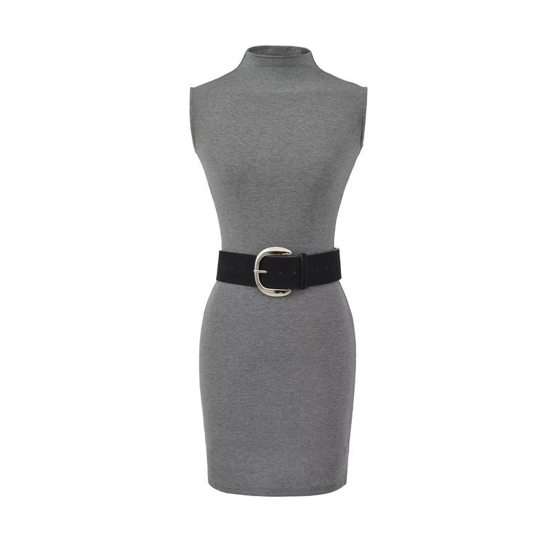 Women's Slimming Retro High-Neck Sleeveless Bodycon Dress