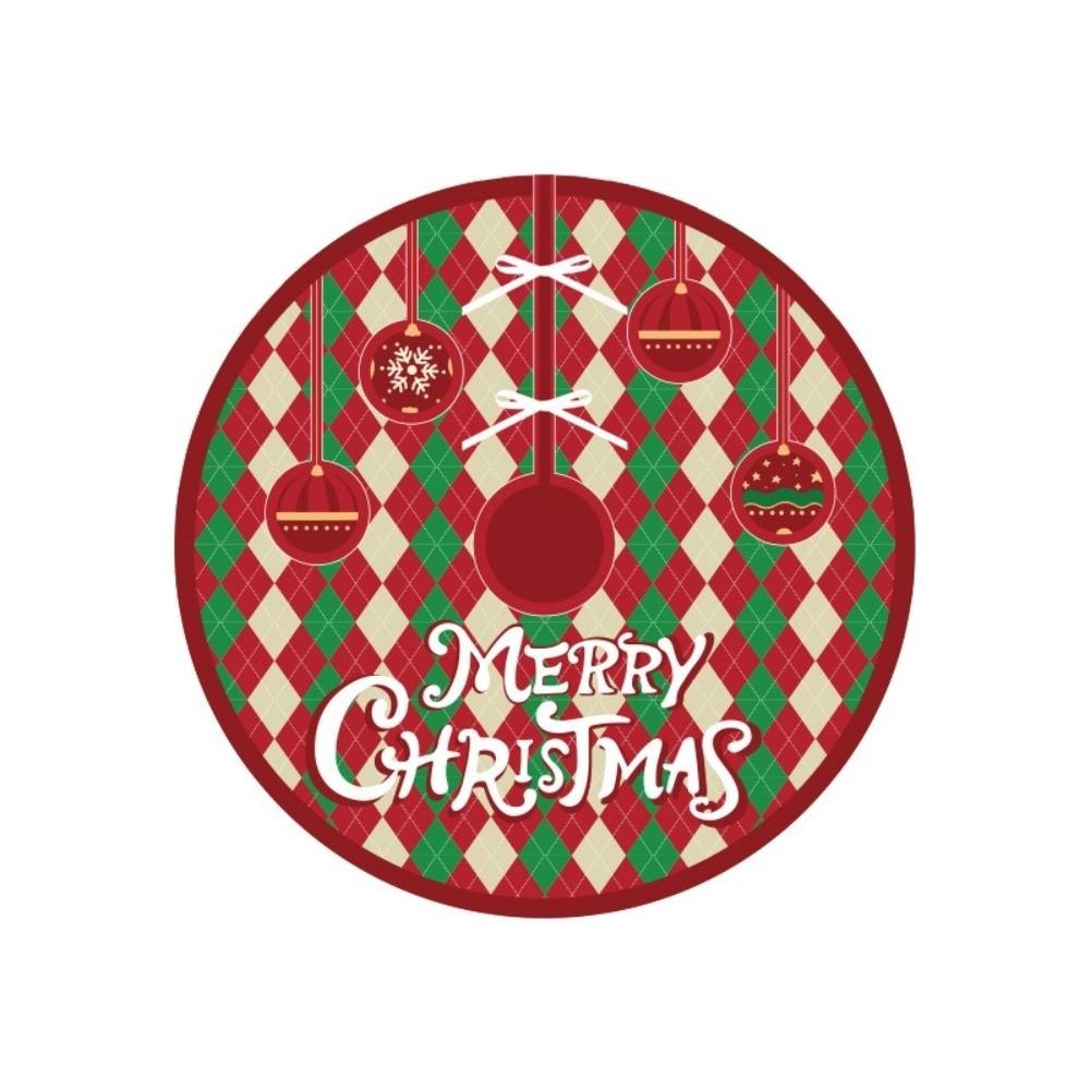 New 90cm Christmas Tree Skirt Polyester Santa Claus Christmas Foot Carpet Xmas Tree Skirt Cushion Gatherings