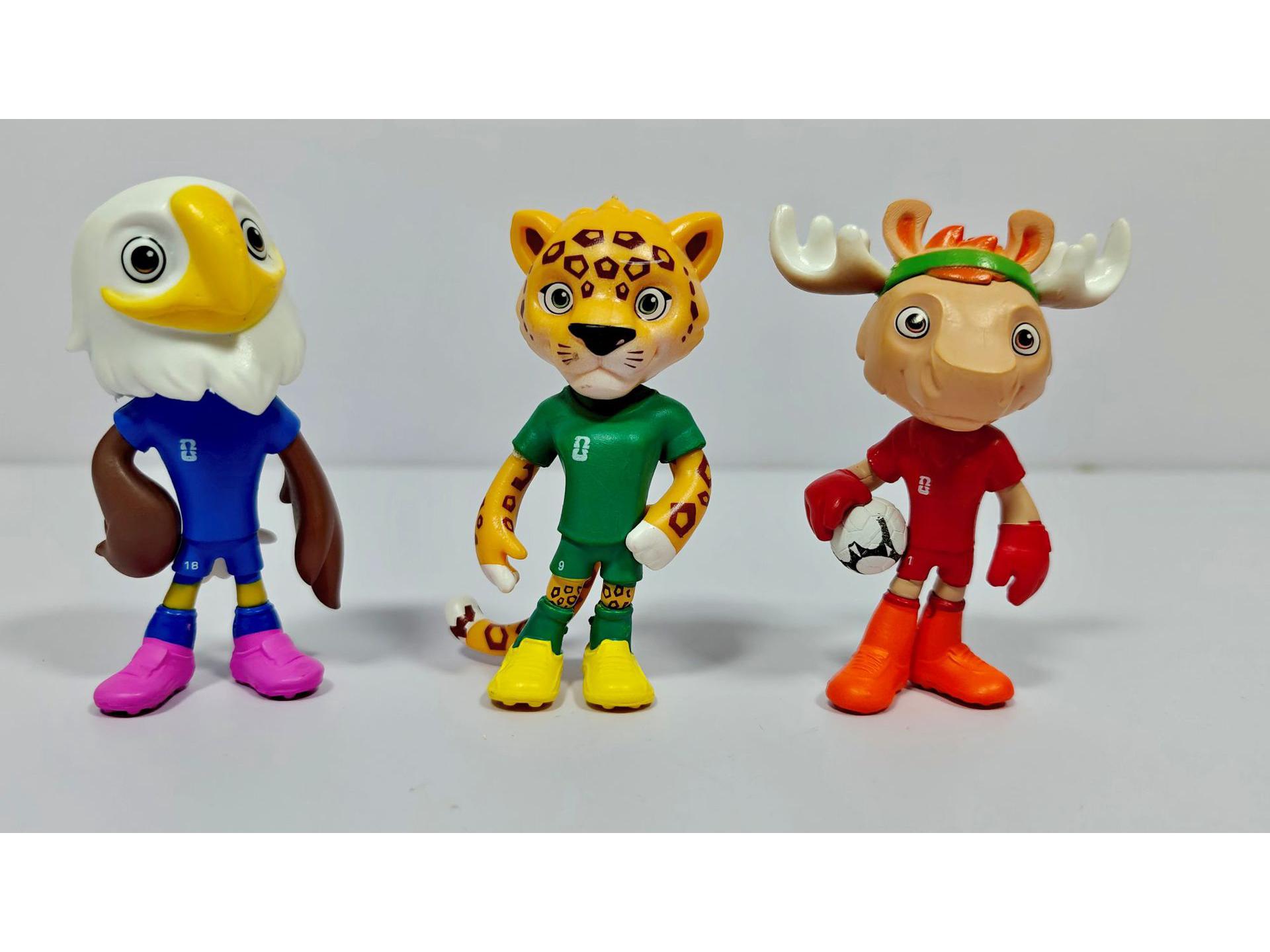 2026 North America World Cup Football Stars Mascot Figurines and Souvenir Ornaments 30001: Model 01/10cm/3 pieces/OPP bag/140g
