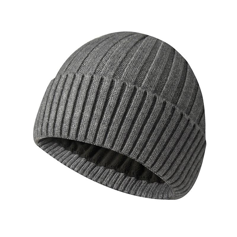Men's Fleece-Lined Knit Beanie - Thickened Thermal Winter Hat for Extreme Cold Weather