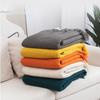 Nordic Solid Color Wool Blanket Woven Pattern Hotel Bed Tail Towel Sofa Blanket Knitted Nap Bed Cover Travel Shawl