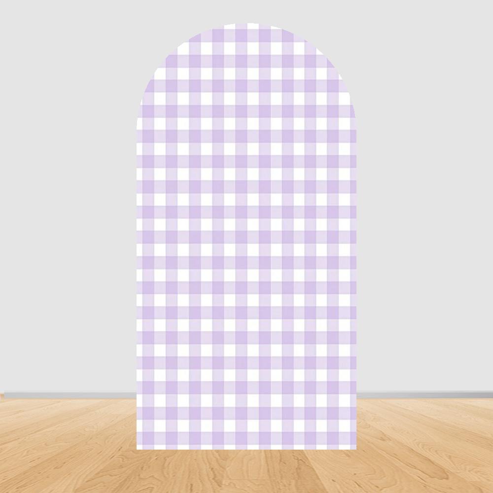 

BEPAN Plaid Arch Backdrop Customizable Birthday Party Decorations Wedding Props Baby Shower Christening Party Backdrop Stretch Fabric 1.6x3.9ft(50x120cm)