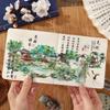 10 Sheets Chinese Ancient Style Landscape Long Strip Stickers Ink Wash Mountain & River Patterns for Scrapbook DIY Decoration