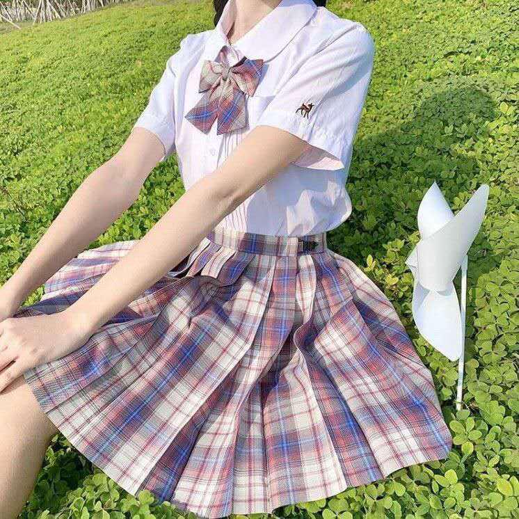 Authentic Japanese JK School Uniform Set - Gentle Cut Sailor Suit with Pleated Skirt