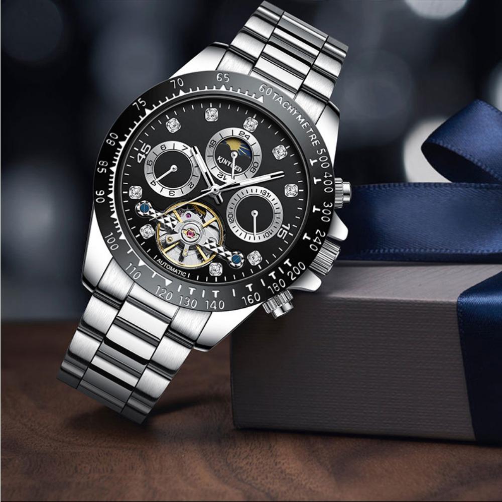 KINYUED  2026 New Men's Automatic Mechanical Watch Stainless Steel Waterproof Watch