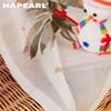 1PC NAPEARL Christmas Style Sheer Curtains Christmas Tree Pattern Printed Tulle for Kitchen Bedroom and Living Room Home Decor