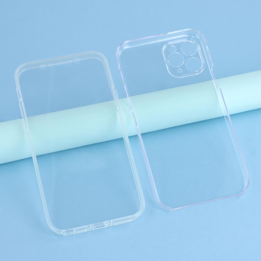 For iPhone 11 Pro Max Case TPU Frame Clear Acrylic Back Phone Cover with PET Film