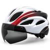 sale cycling bicycle helmet with magnetic goggles and battery tail light for adult road mountain bike helmet motorcycle