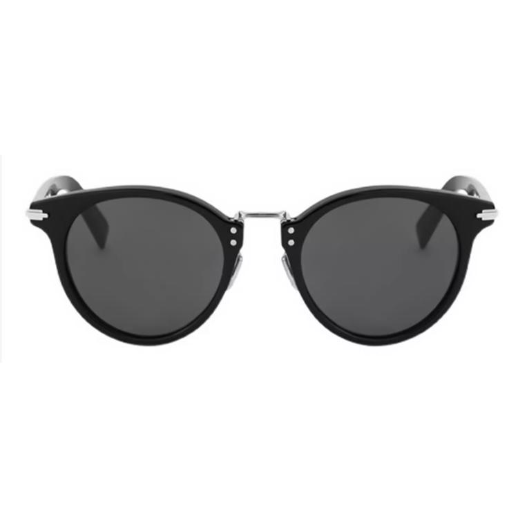 Dior Solid Color Design Round Sunglasses Unisex sunglasses Black BLACKSUIT-R4F-10A0