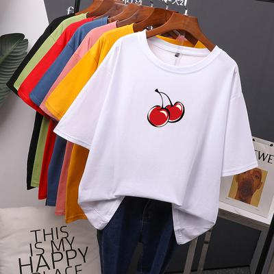 Summer T-shirt Woman Cheery T Shirt Harajuku Graphic Tee Y2k Top Aesthetic Clothes Fashion Short Tees