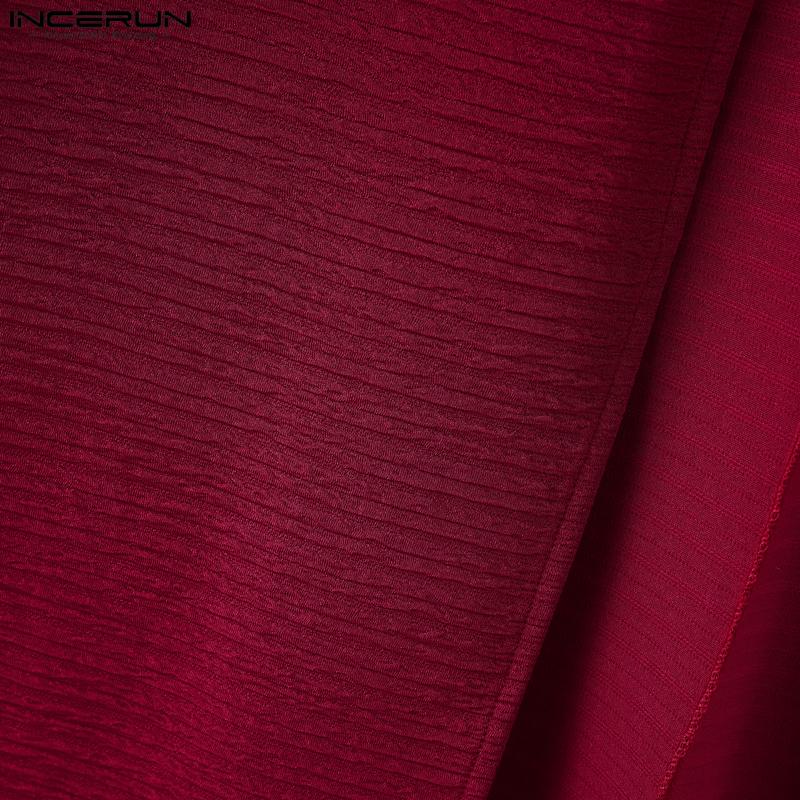 INCERUN Pánské kardigany a vesty s polovičním rukávem a stojáčkem, s nepravidelnou texturou