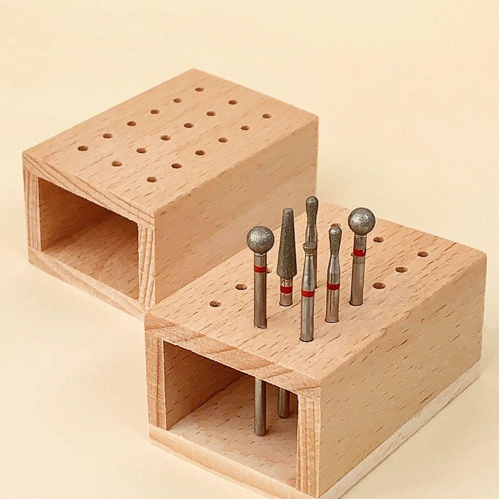 18 Holes Nail Grind Head Organizer Nail Tool Storage Box Manicure Tool Storage