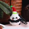Cute Panda Plush Keychain Ornament - Cartoon Bag Doll Pendant with Rose Decoration