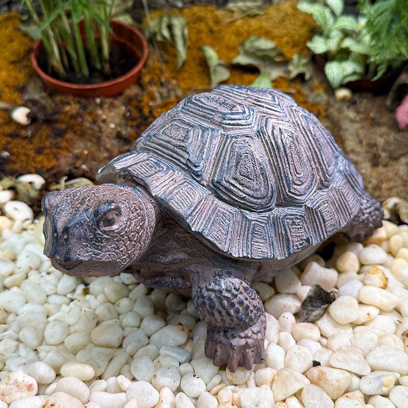 Resin Tortoise Statue Outdoor Garden Courtyard Decoration Cute Sea Turtle Model Figurine Animals Sculpture Home Farm Ornaments