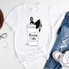 T-shirt Estiva alla Moda con Stampa di Ragazza del Caffè Cartone Animato, Top Casual da Donna, Magliette Grafiche Vintage, Maglietta Pro Choice