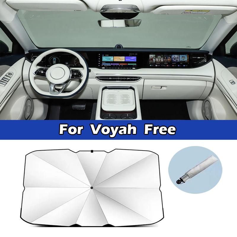 For Voyah Passion Dream FREE Car Sunshade Umbrella Front Windshield Silver Glue UV Resistant Folding Car Sunscreen Accessories
