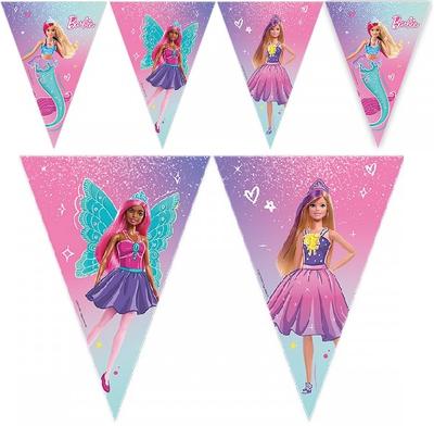 Baner Girlanda Flagi Lalka Barbie Urodziny Party
