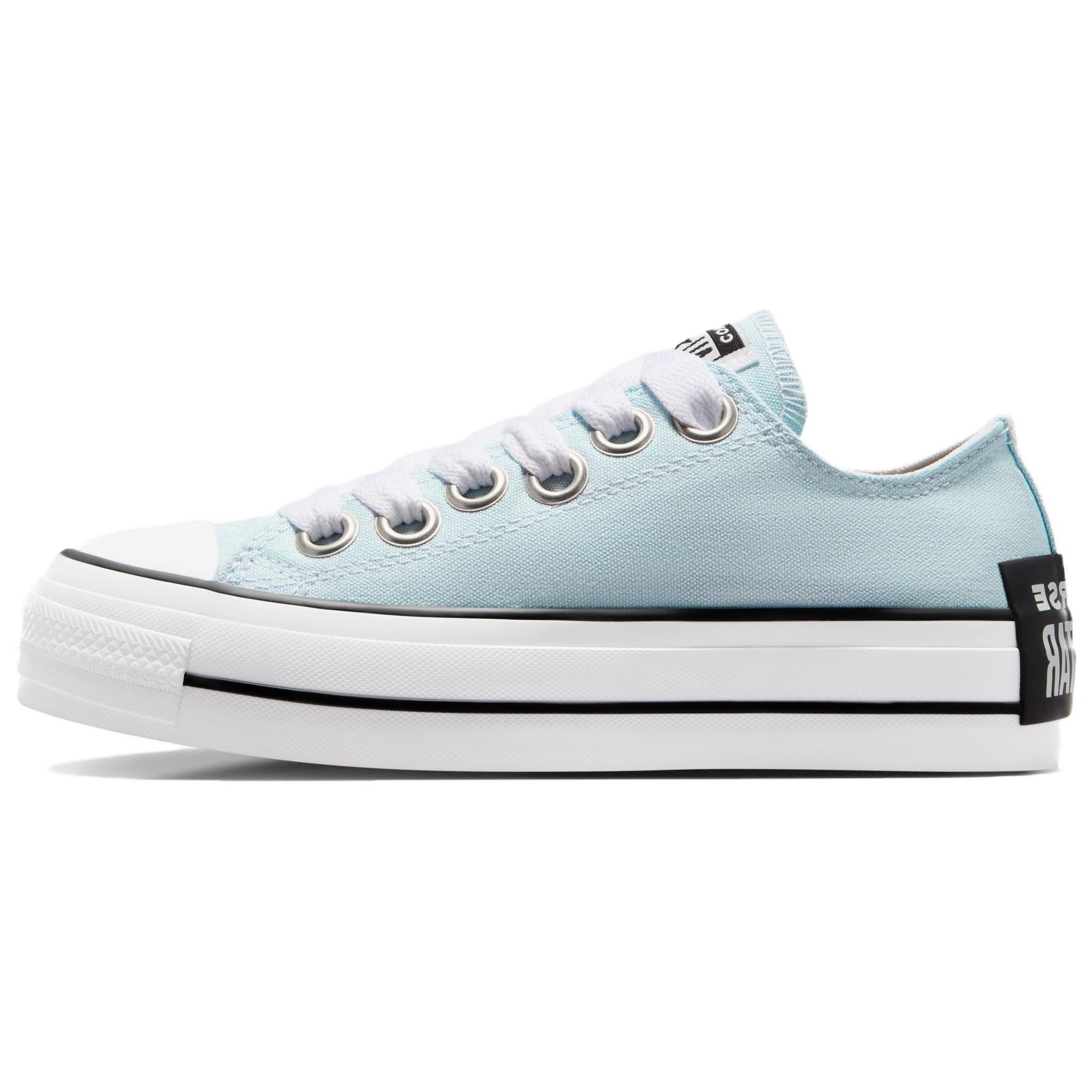 

Converse Chuck Taylor All Star classic durable elevated low-top canvas shoes for women in cyan 36 циан