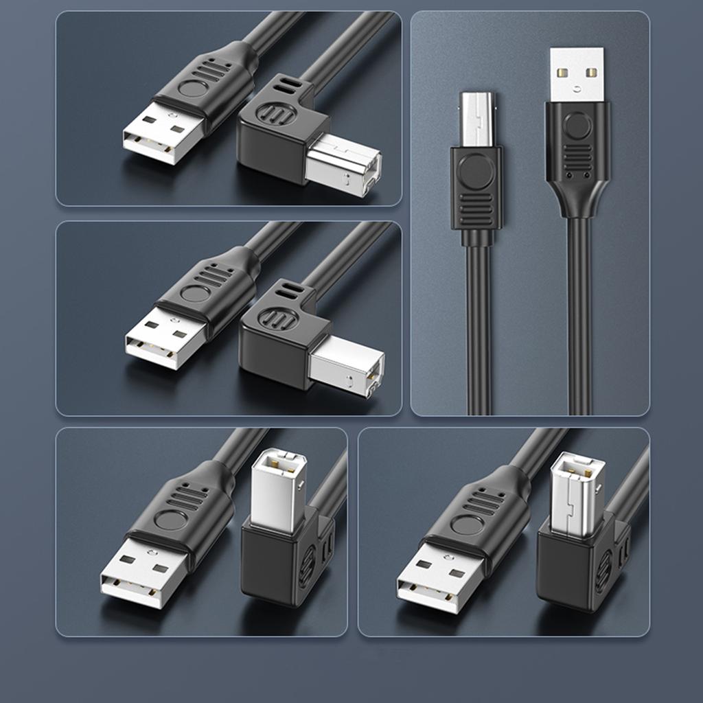 USB 2.0 A To B Male Printer Scanner Cable with Gold Plated Contacts Durable for Fast Data Transfer 480Mbps